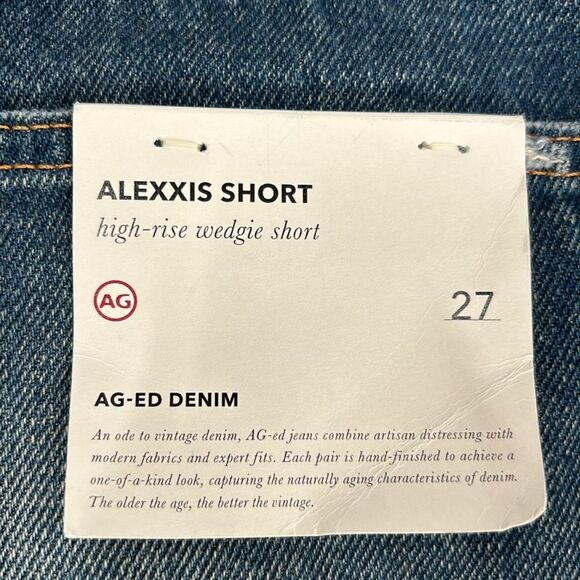 AG Denim Shorts High-Rise Distressed Wedgie Cutoffs - Picture 3 of 12